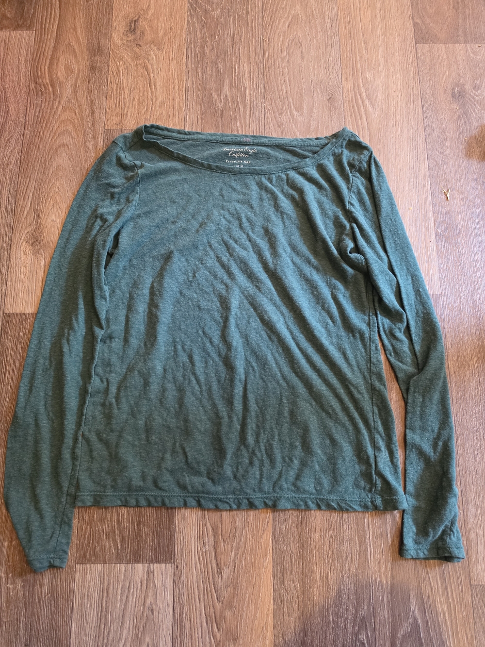 American Eagle Outfitters Long Sleeve Boatneck Top - Dark Green